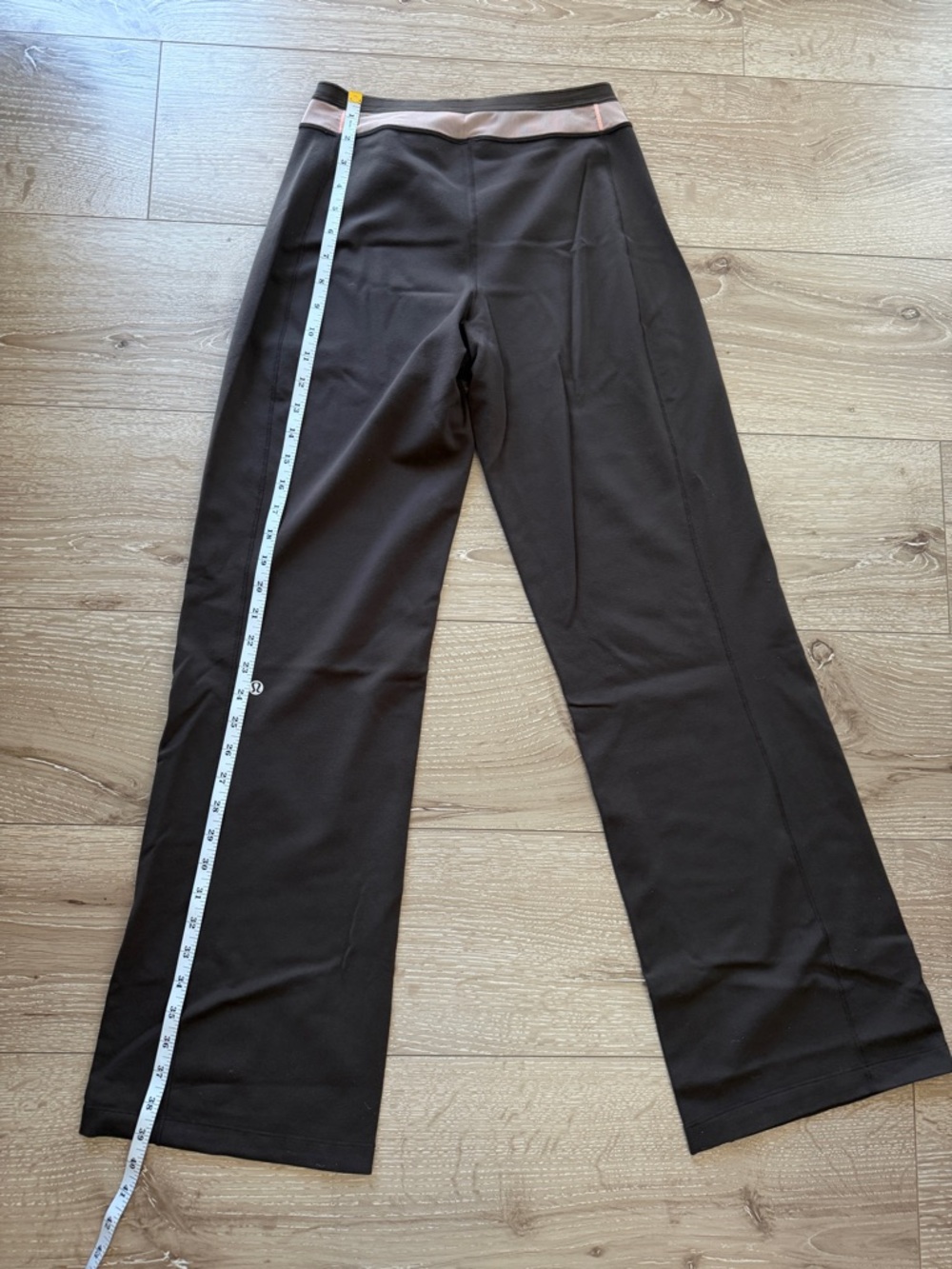 lululemon athletica Brown Wide-Leg Pants with Light Pink Waistband - Picture 5 of 6